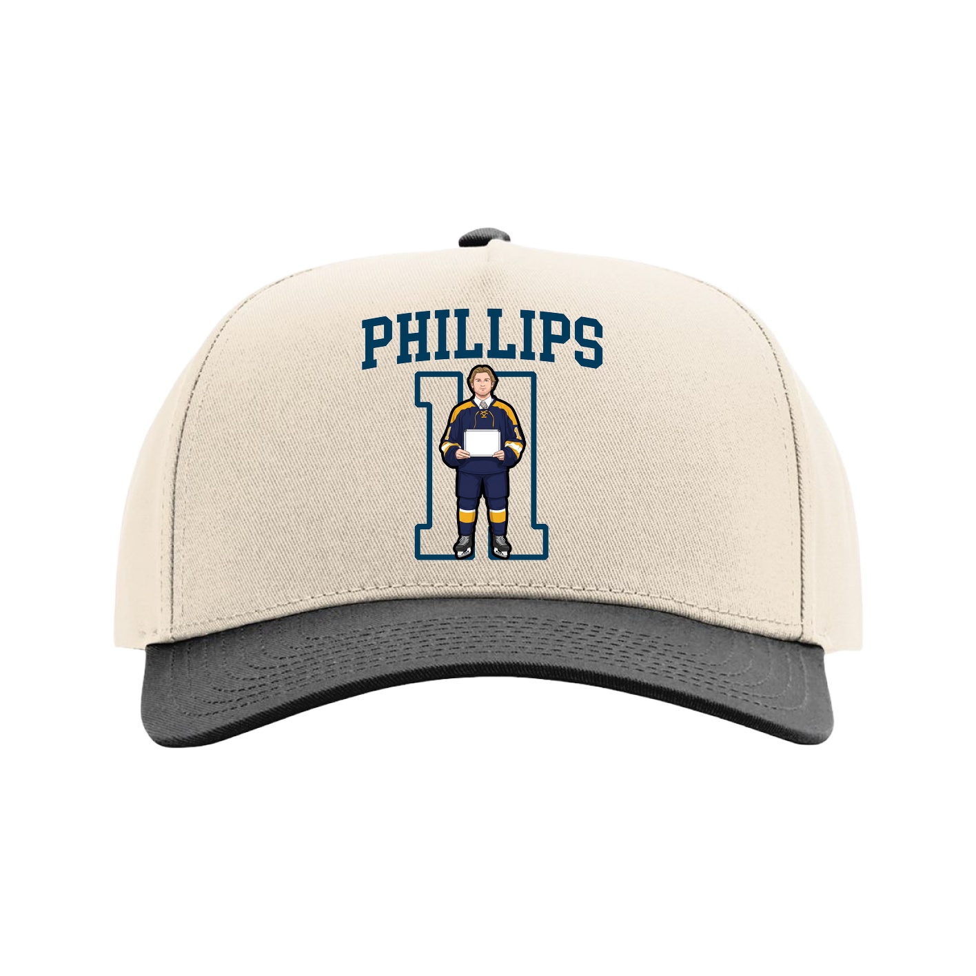 Full Fabric Five-Panel Champ Cap — Shirsey in Cream/Black