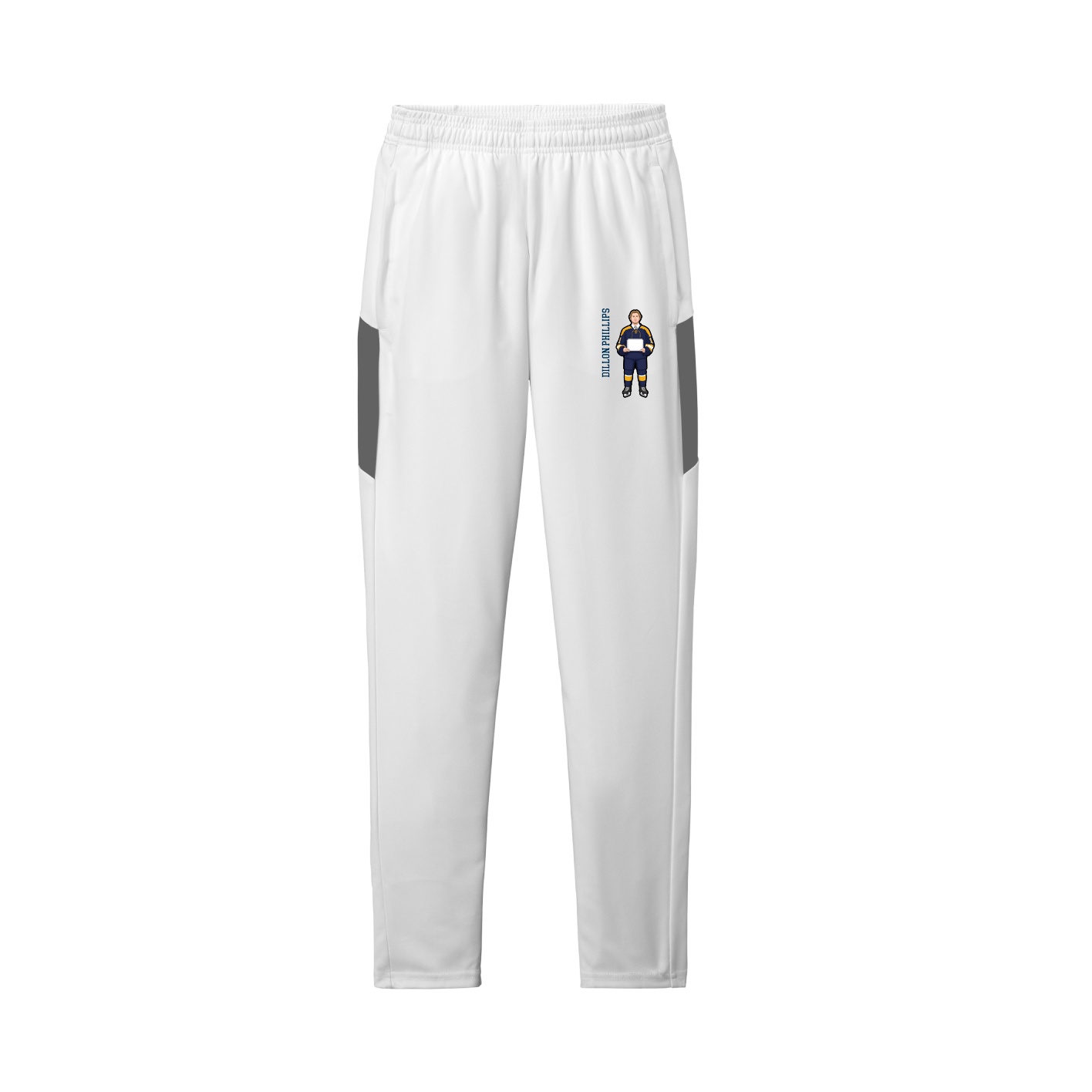 Team Travel Pant — Name Vertical in White/Grey