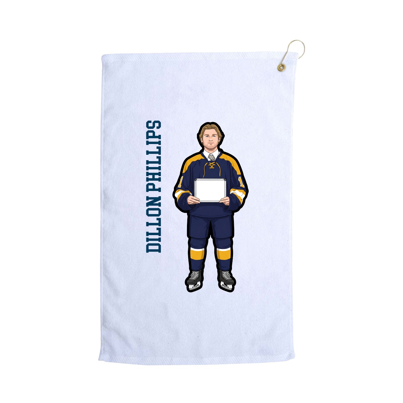 Golf Towel — Name Vertical in White