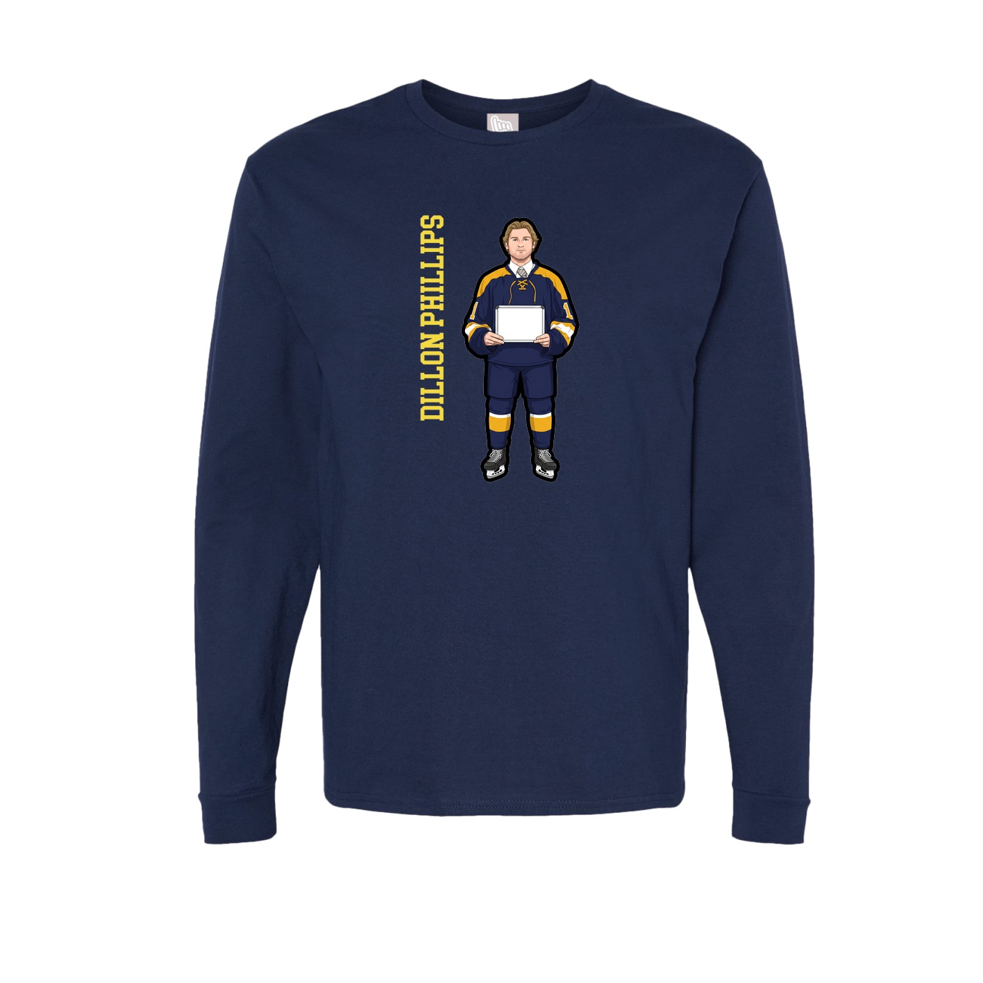 Long Sleeve Tee — Name Vertical in Navy