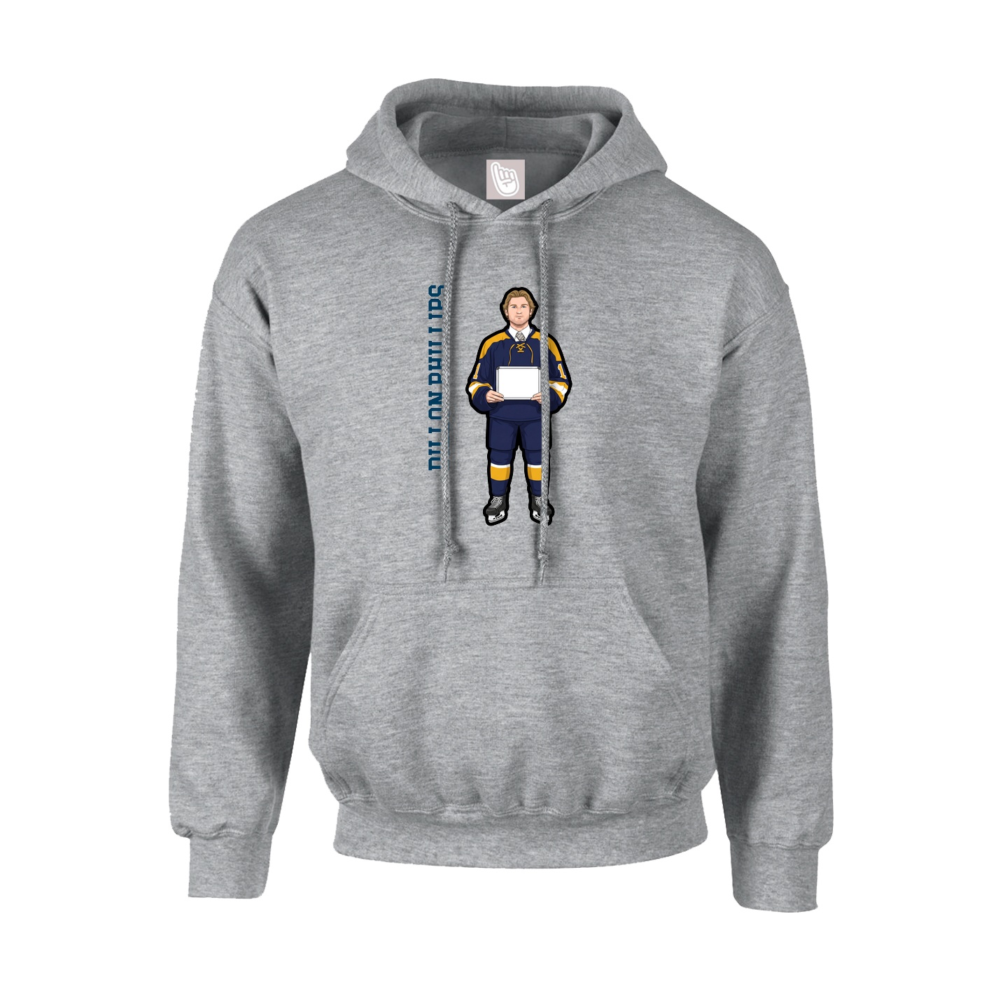 Hoodie — Name Vertical in Grey