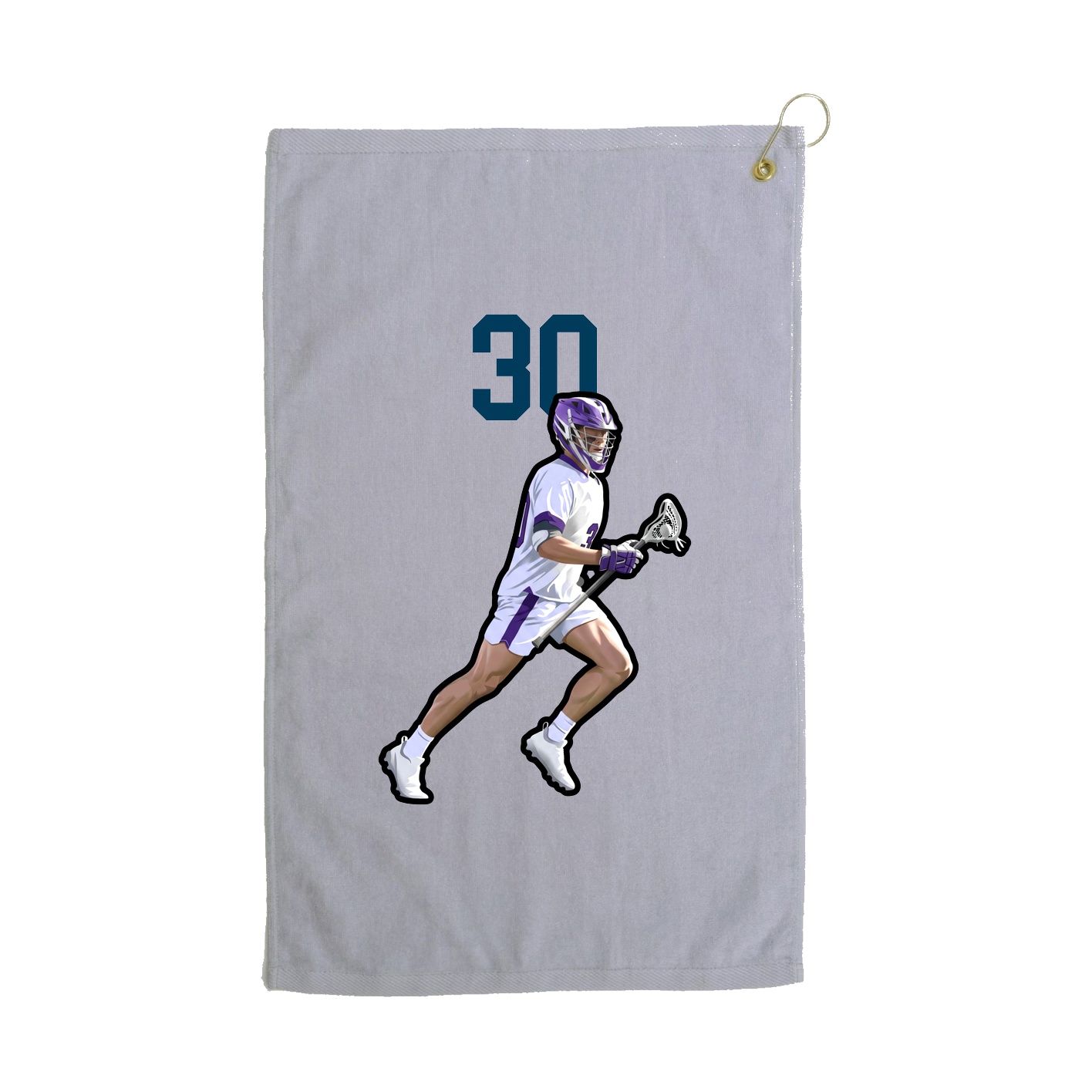 Golf Towel — Number Top in Grey