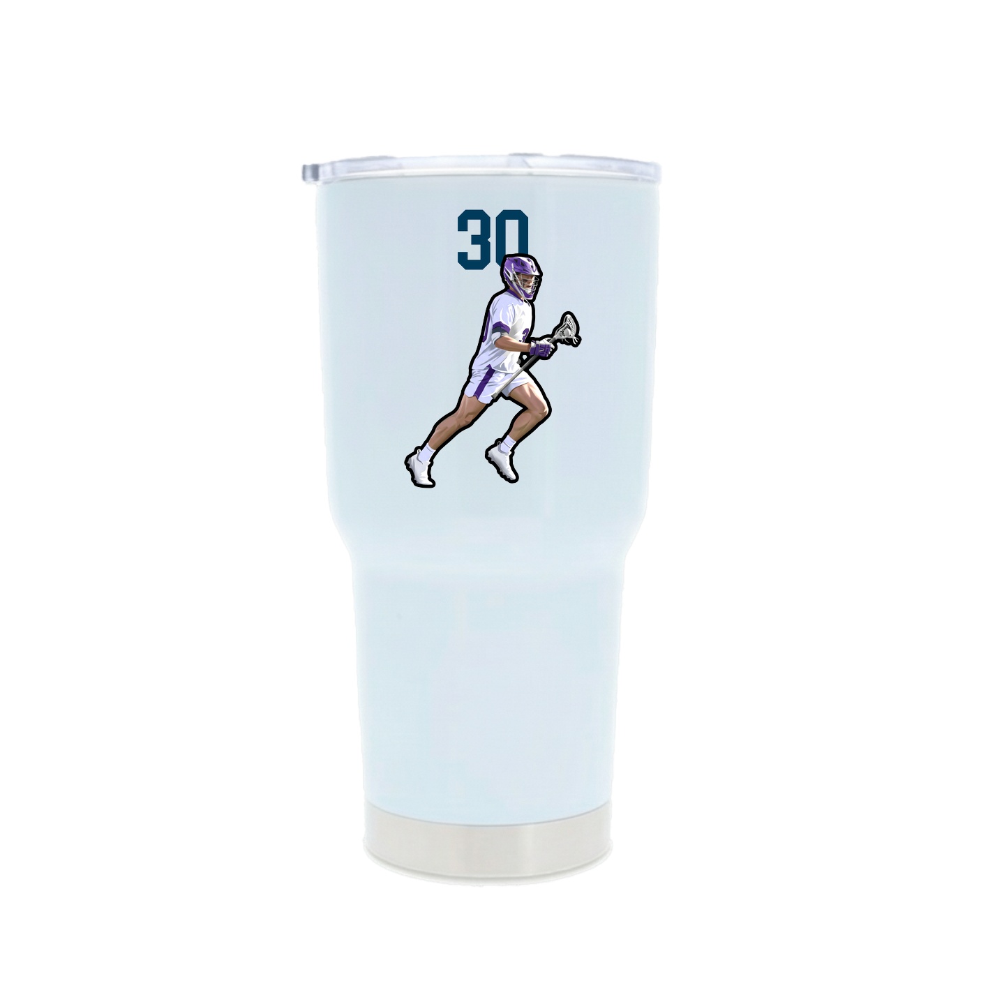 30oz Stainless Steel Tumbler — Number Top in White