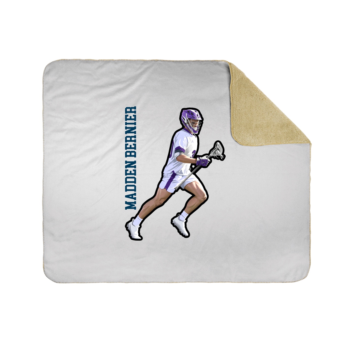 Throw Blanket — Name Vertical in White