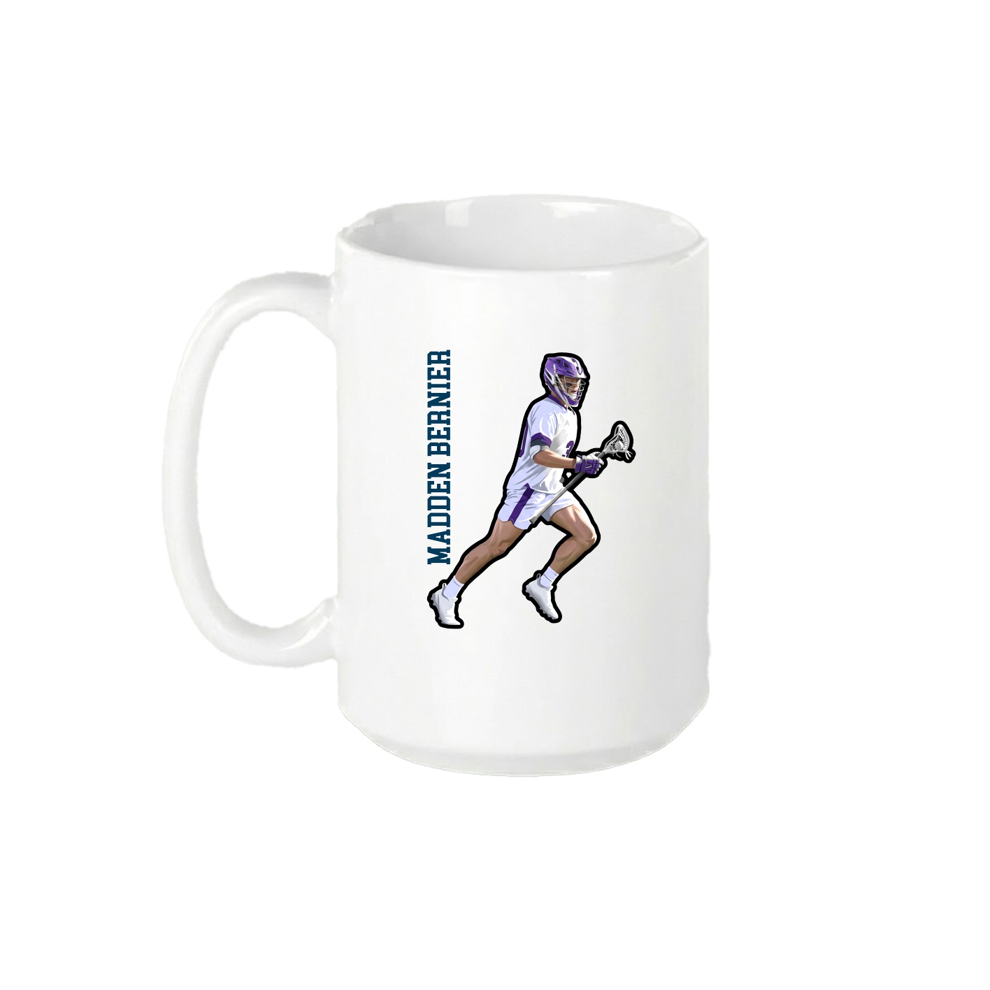 15oz Coffee Mug — Name Vertical in White
