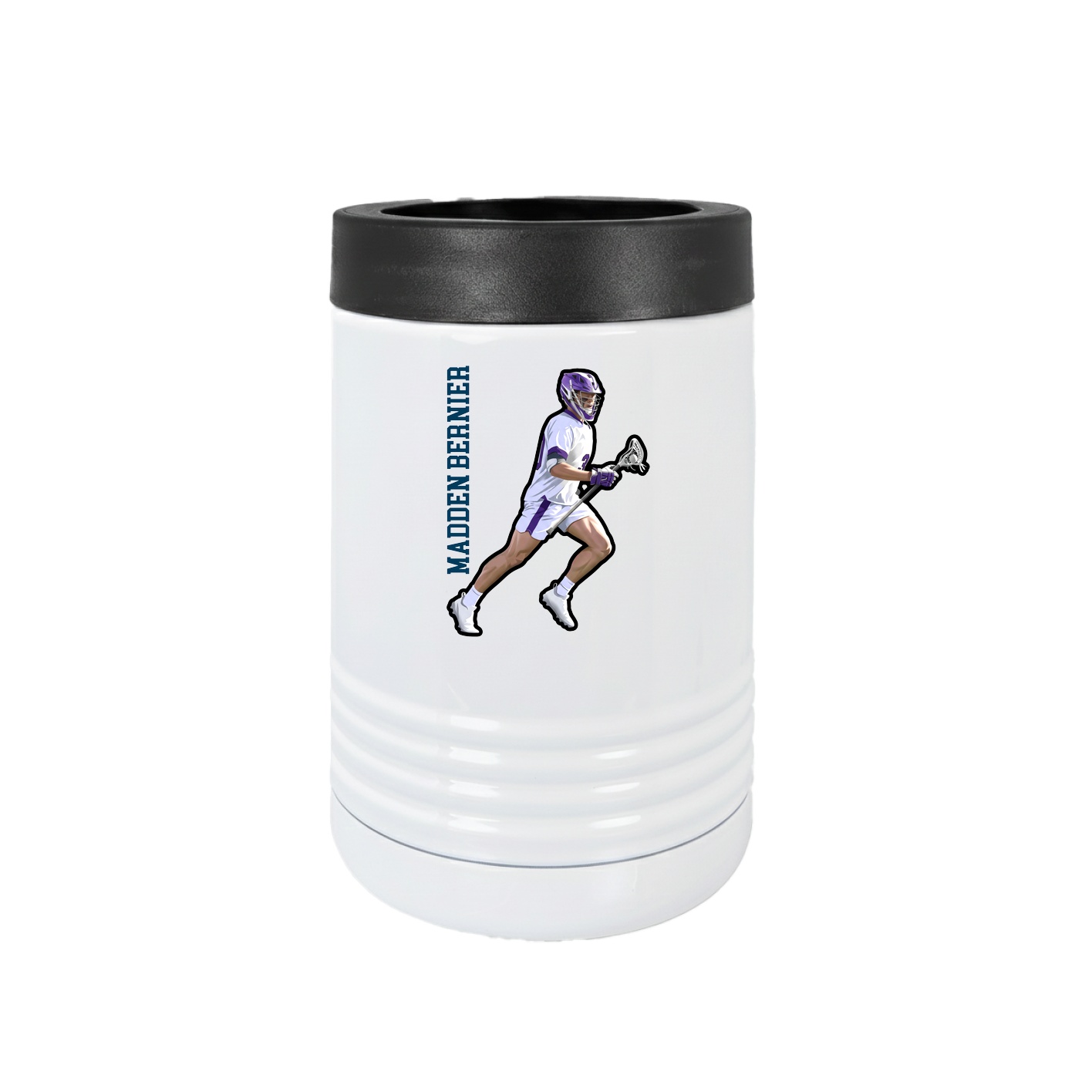 Beverage Holder — Name Vertical in White