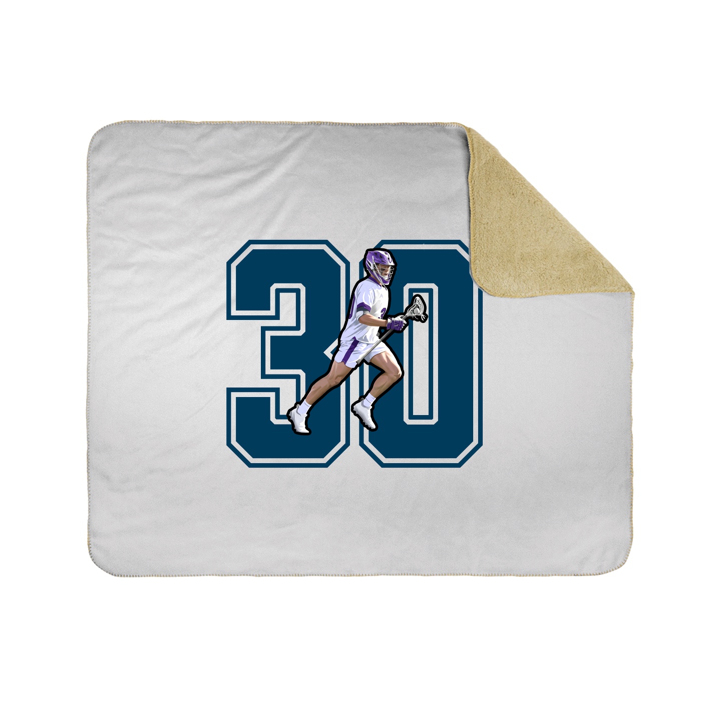 Throw Blanket — Number in White