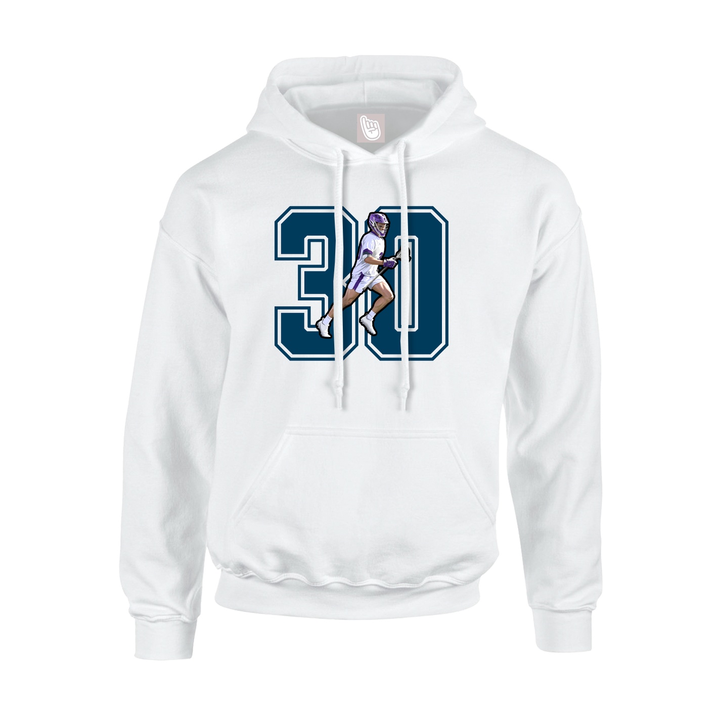 Hoodie — Number in White