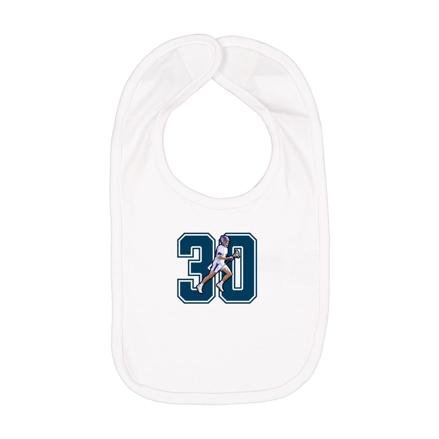 Infant Bib — Number in White