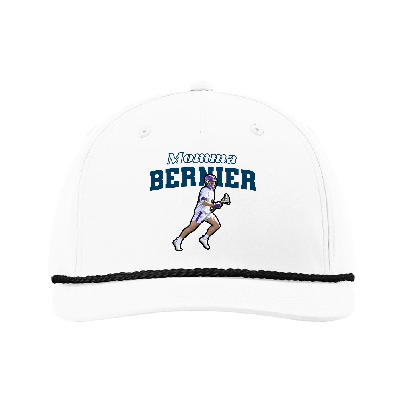 Five-Panel Classic Rope Cap — Mothers Day Block in White