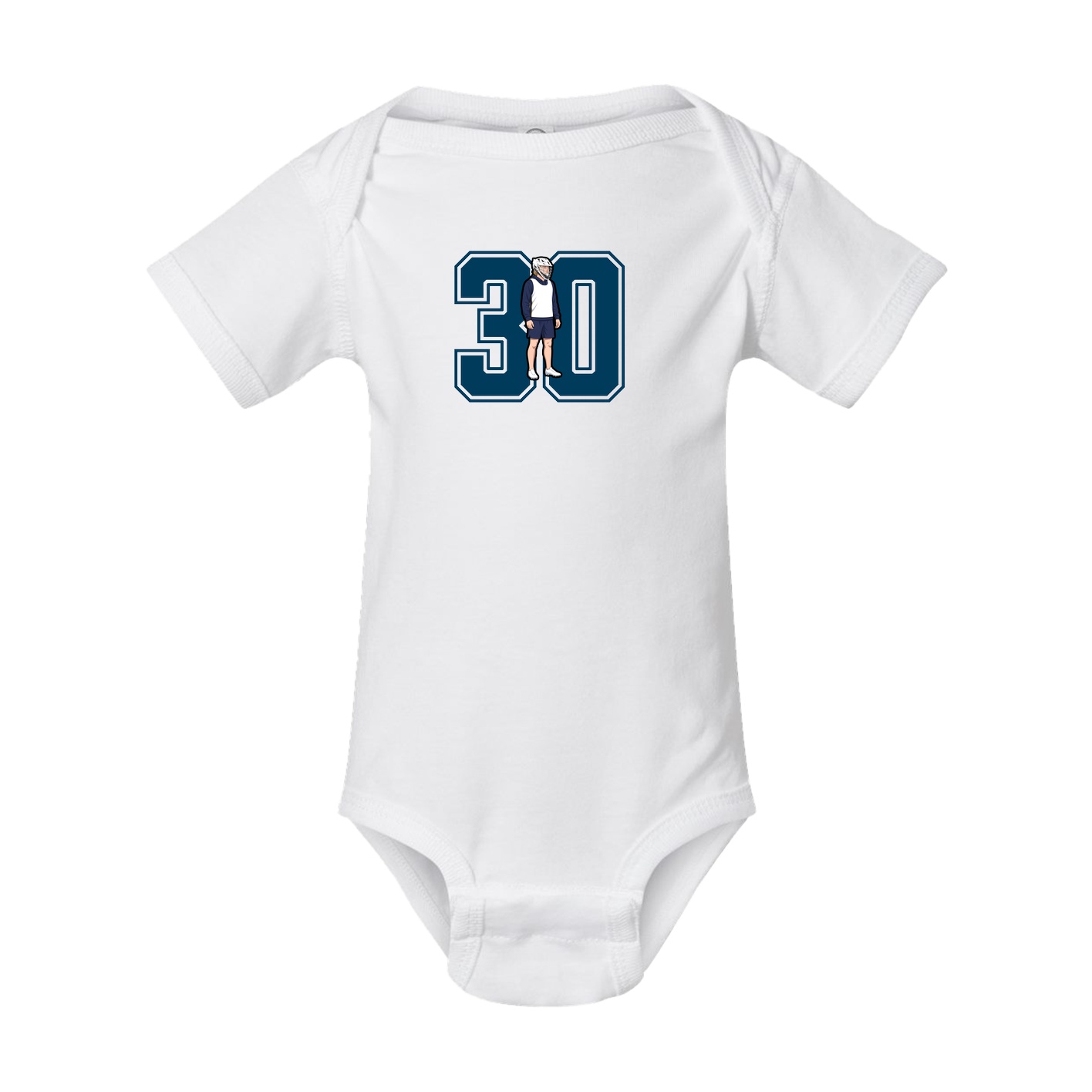 Baby Onesie — Number in White