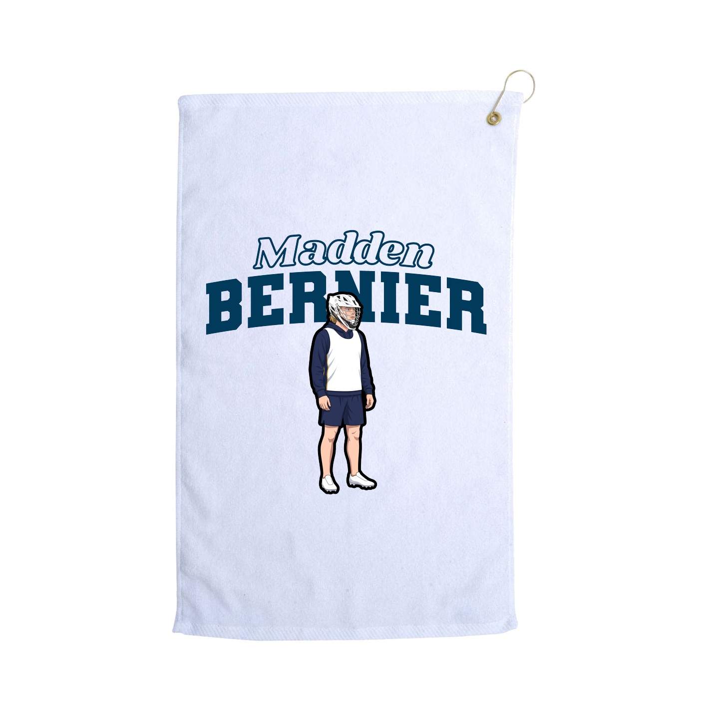Golf Towel — Name Arch in White