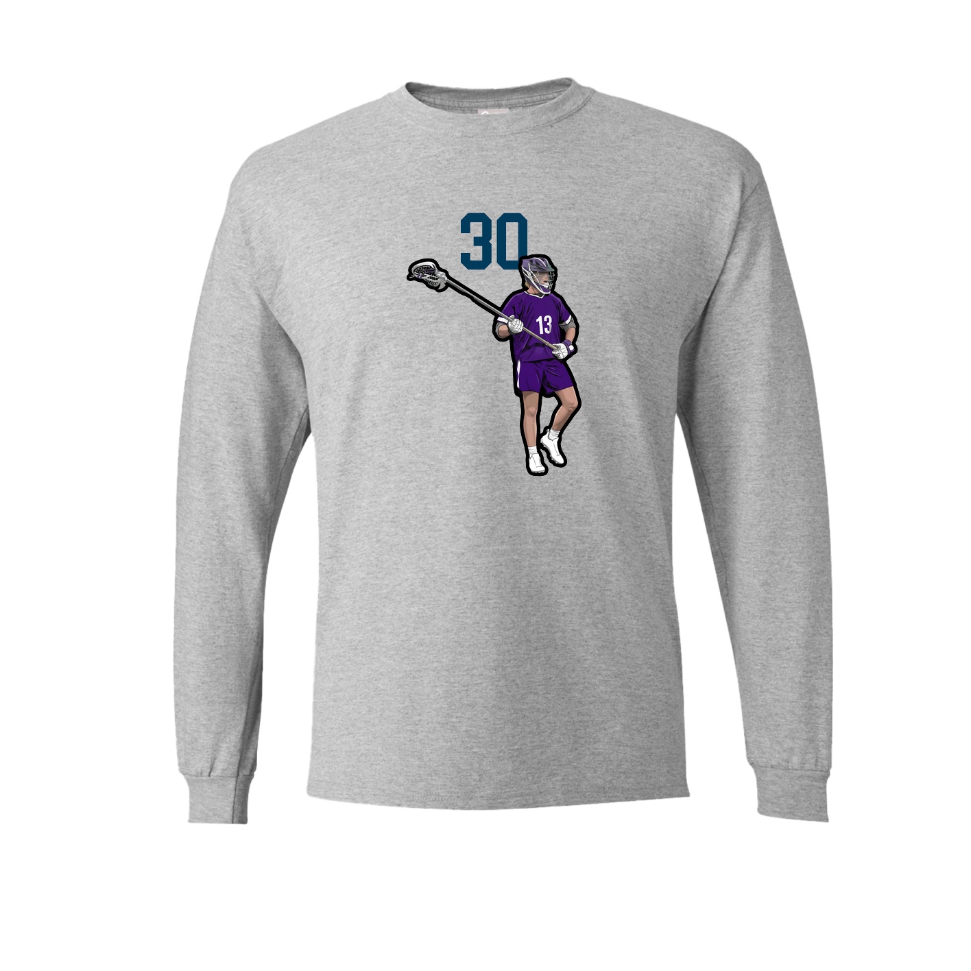 Long Sleeve Tee — Number Top in Grey