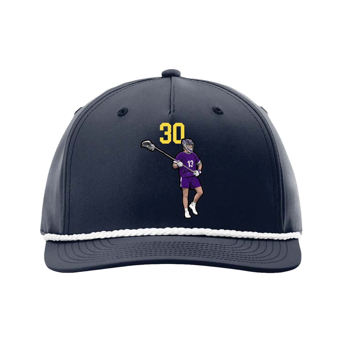 Five-Panel Classic Rope Cap — Number Top in Navy