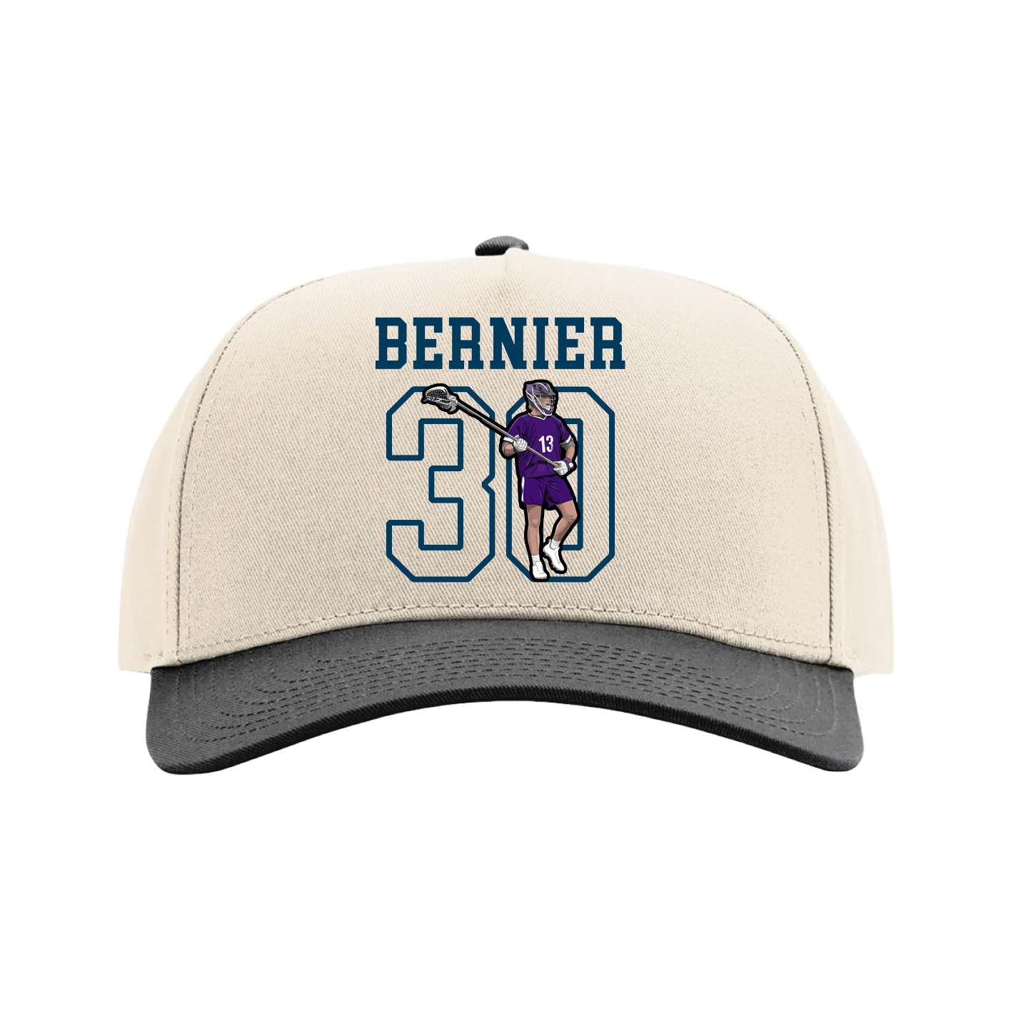 Full Fabric Five-Panel Champ Cap — Shirsey in Cream/Black