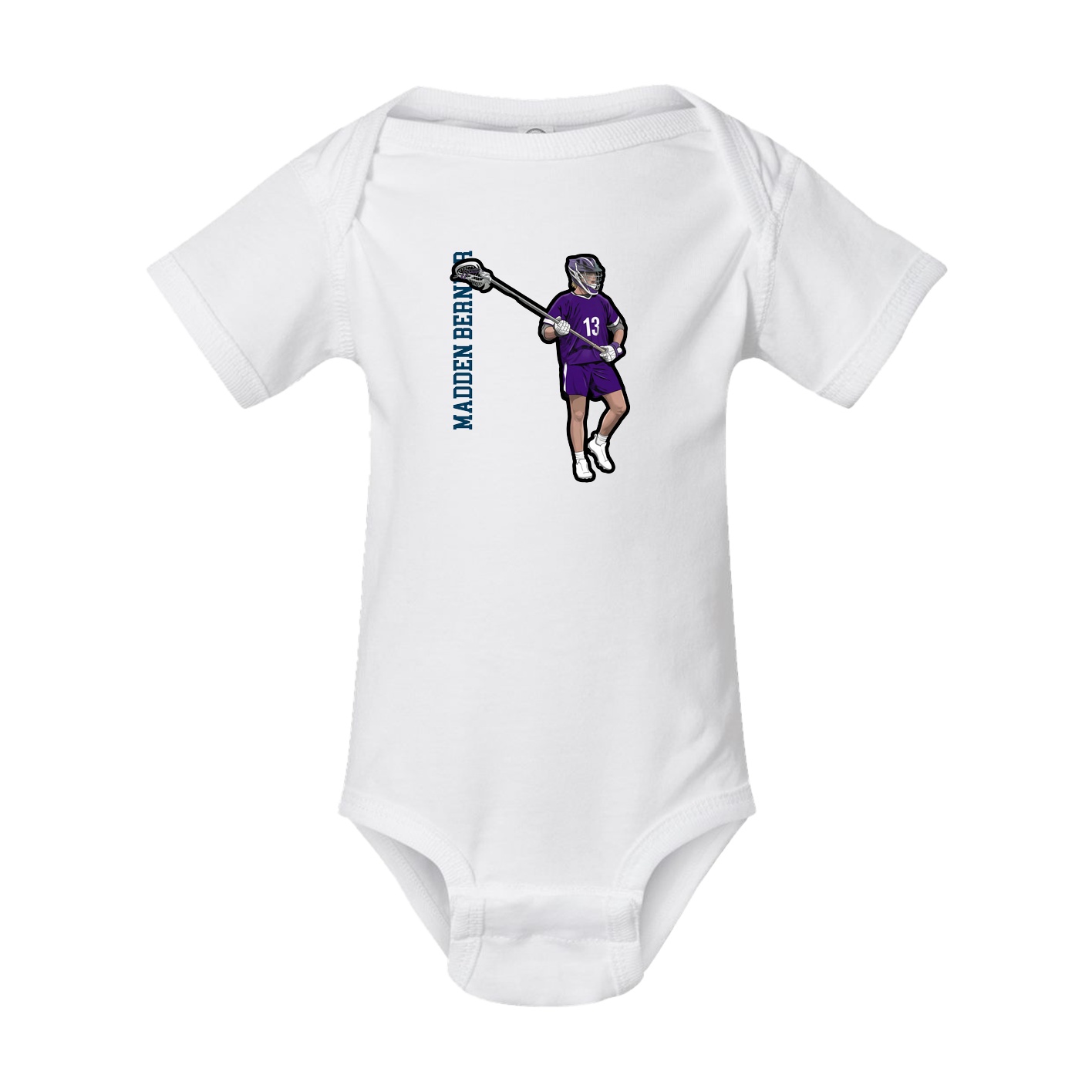 Baby Onesie — Name Vertical in White