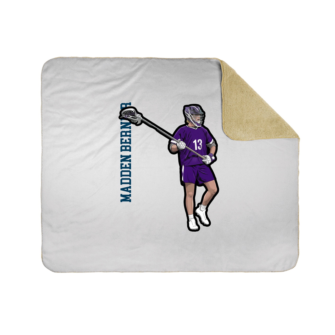 Throw Blanket — Name Vertical in White
