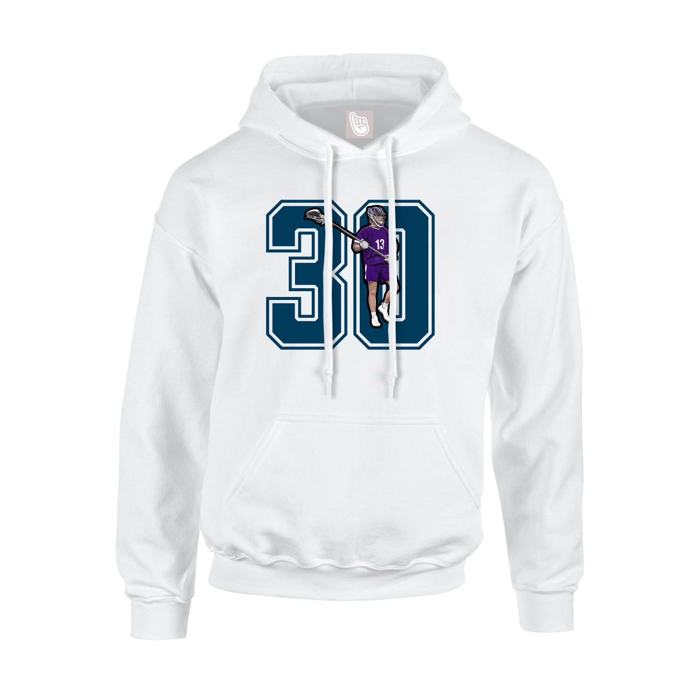 Youth Hoodie — Number in White