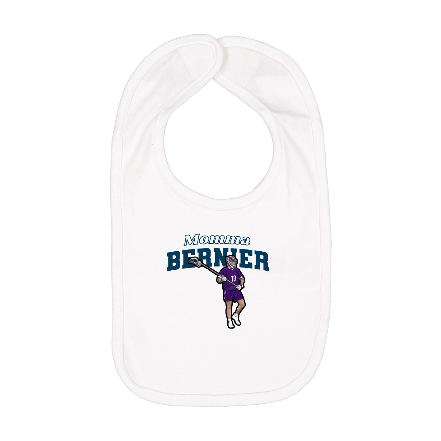 Infant Bib — Mothers Day Block in White