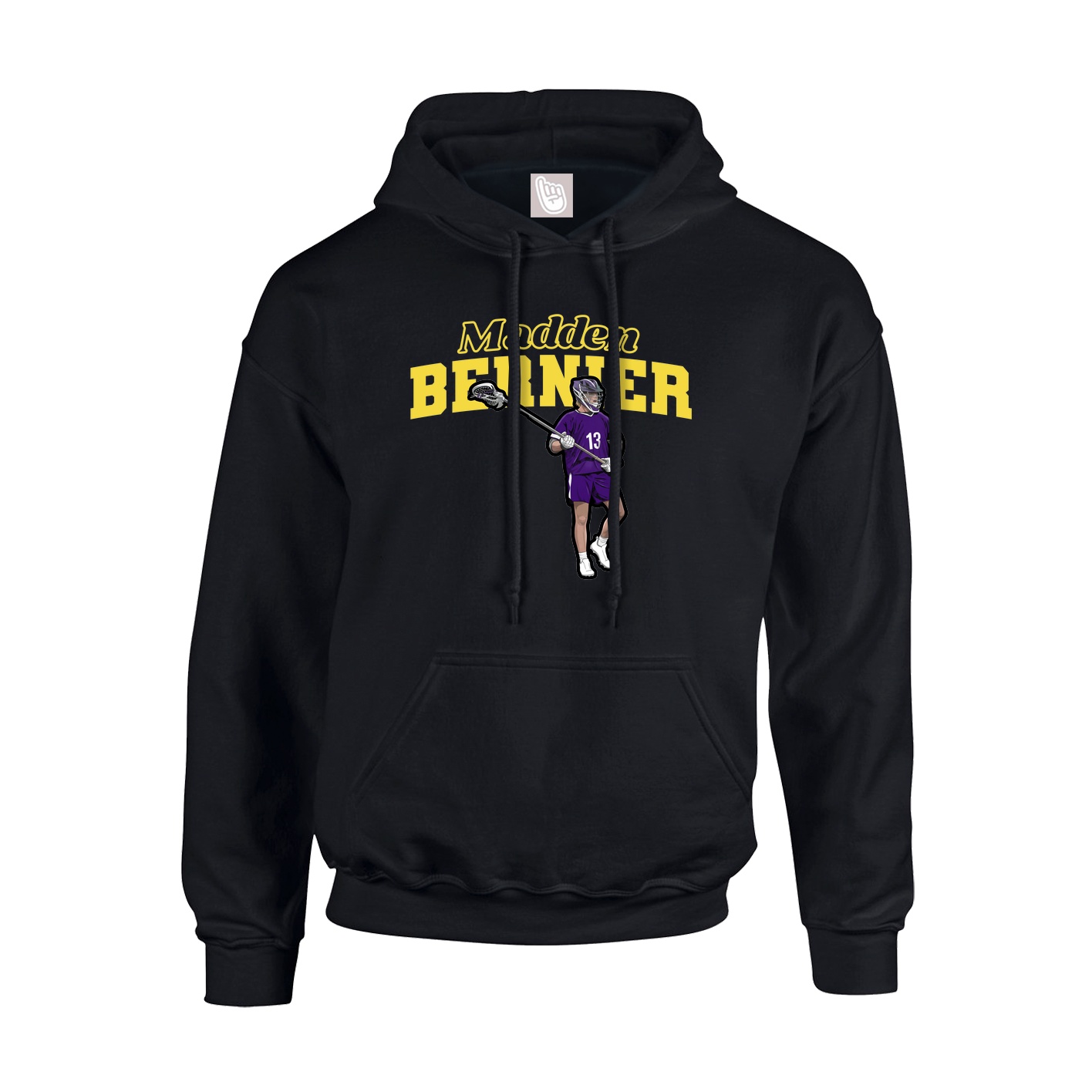 Youth Hoodie — Name Arch in Black