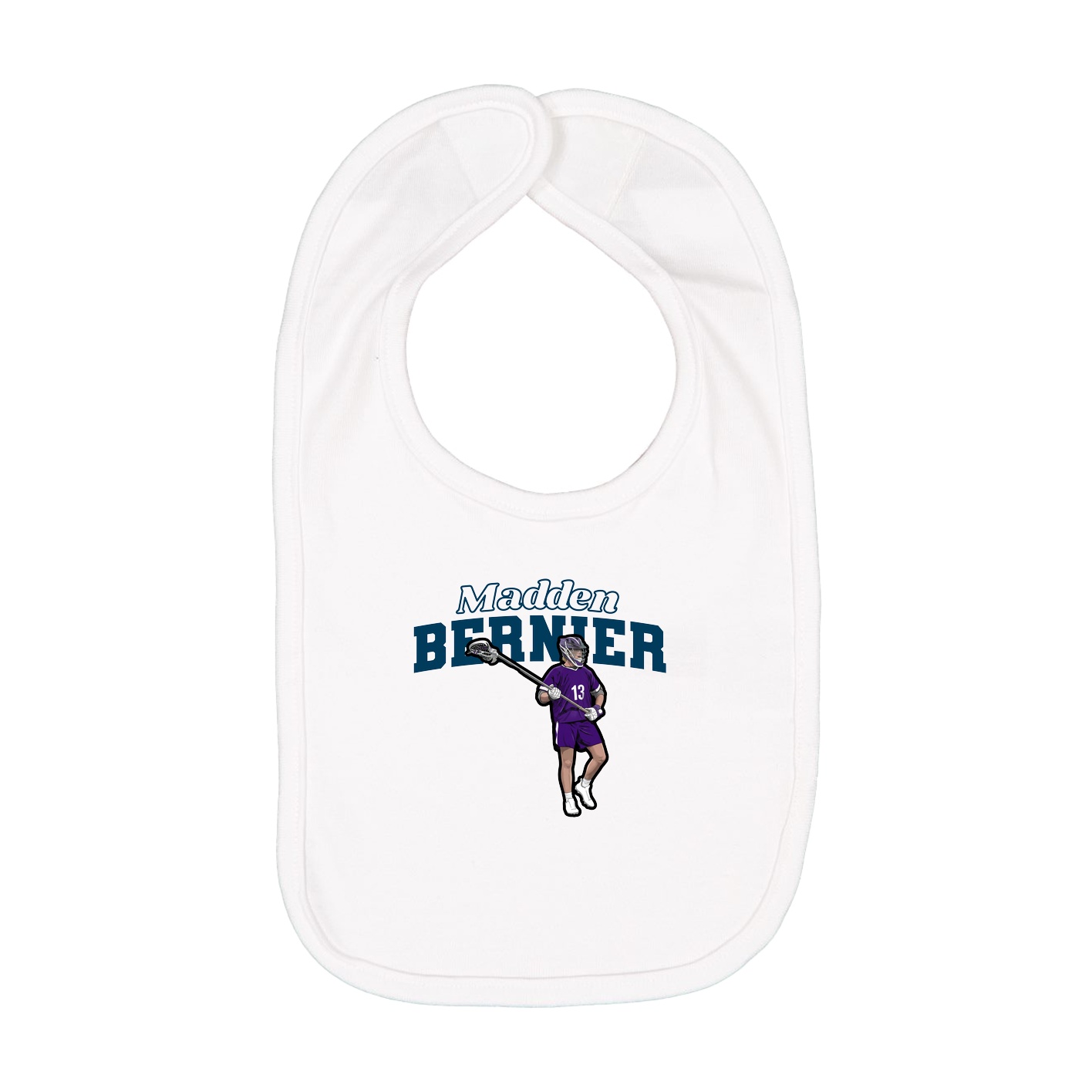 Infant Bib — Name Arch in White