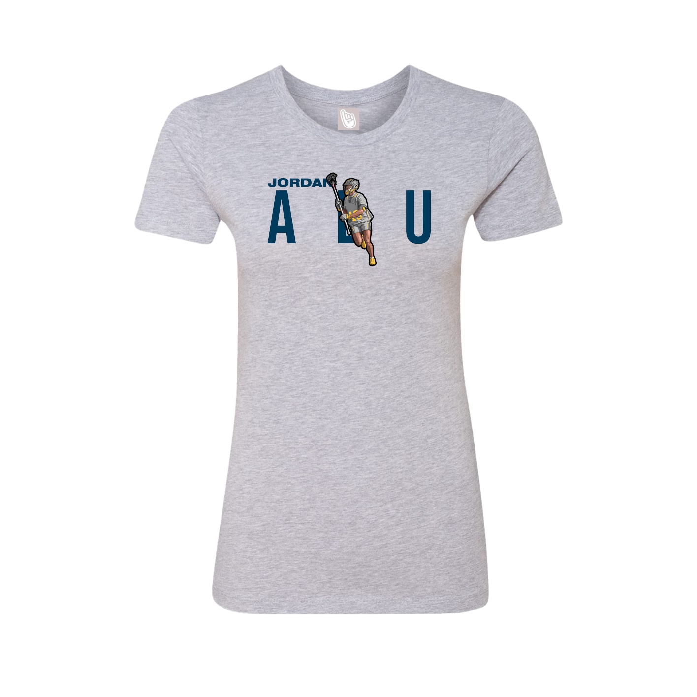 Fitted Women's Tee — Player Name in Grey