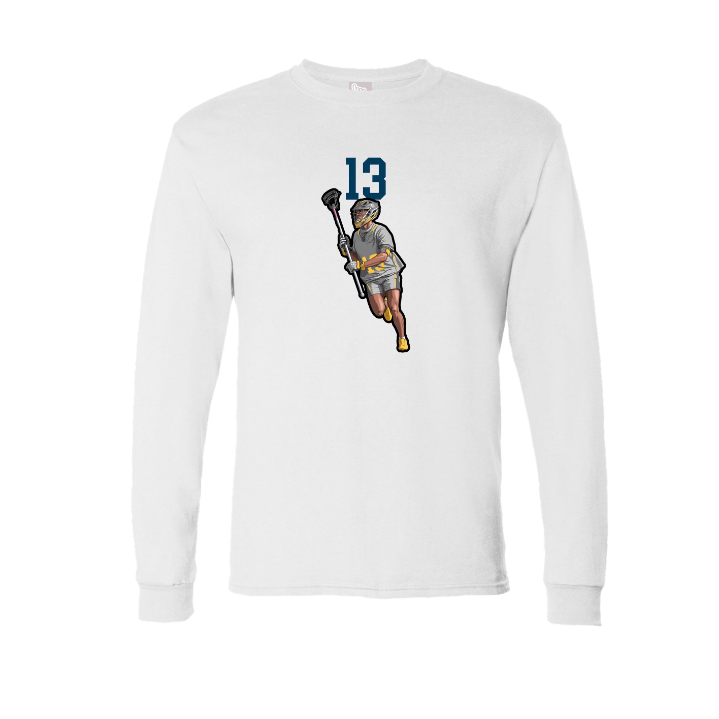 Long Sleeve Tee — Number Top in White