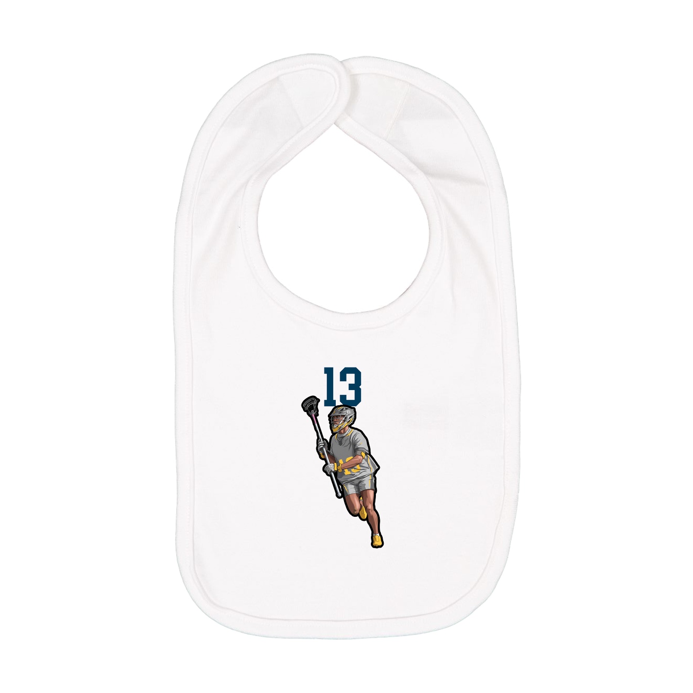 Infant Bib — Number Top in White