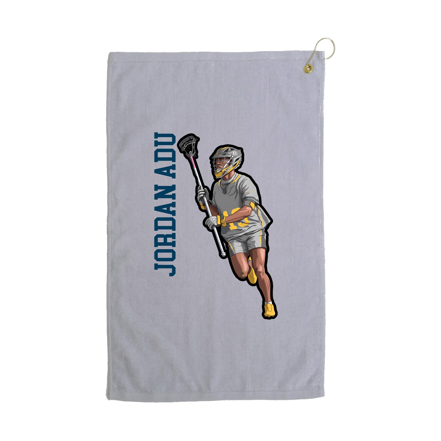 Golf Towel — Name Vertical in Grey