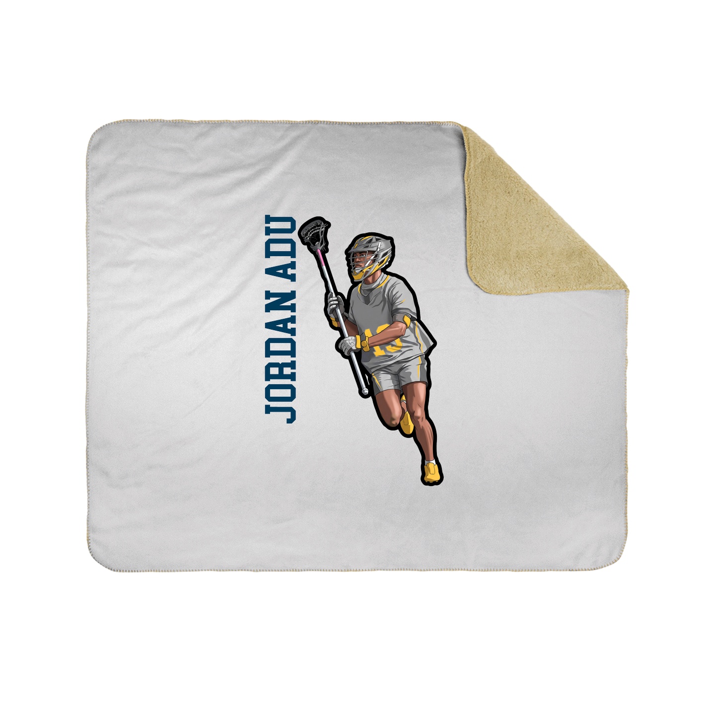 Throw Blanket — Name Vertical in White