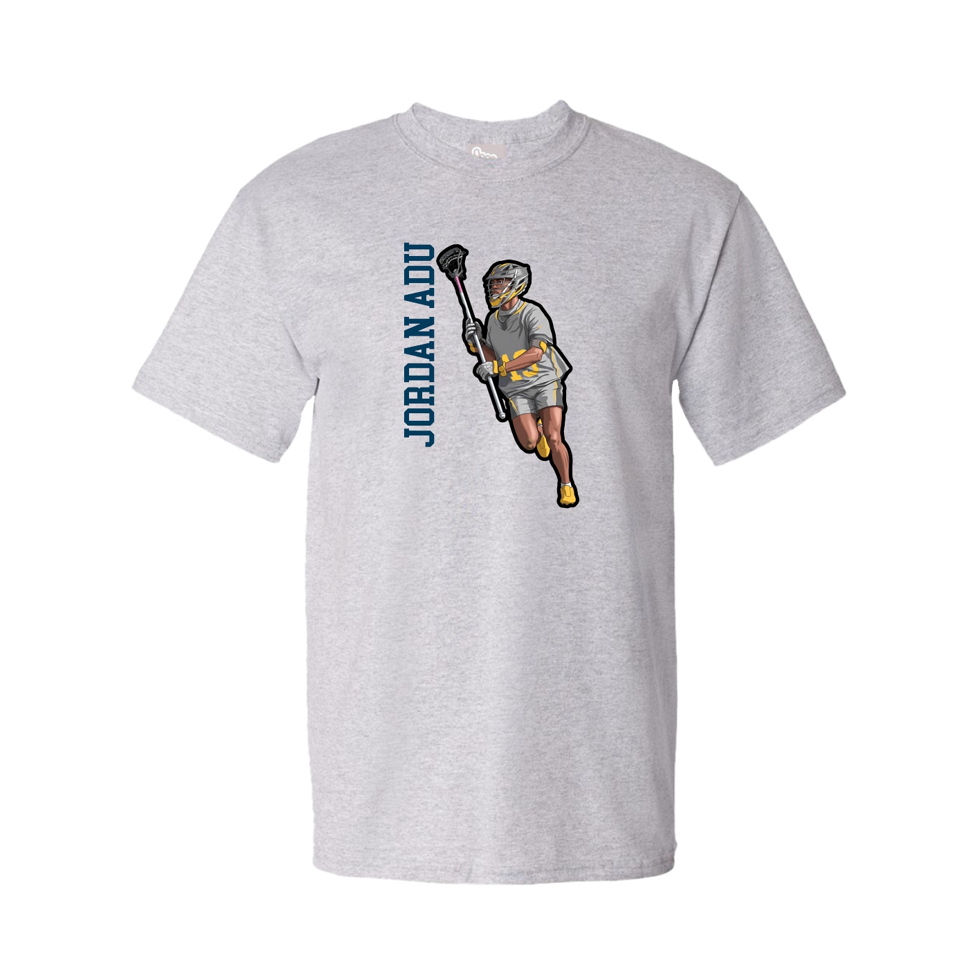 Youth Tee — Name Vertical in Grey