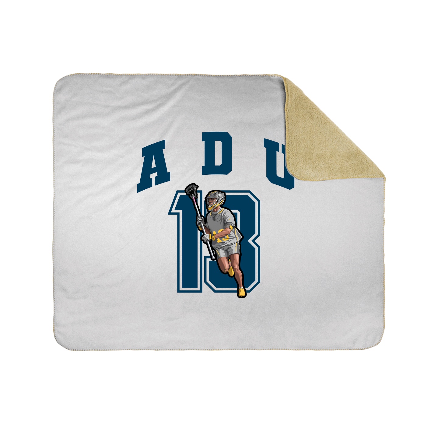 Throw Blanket — Number in White