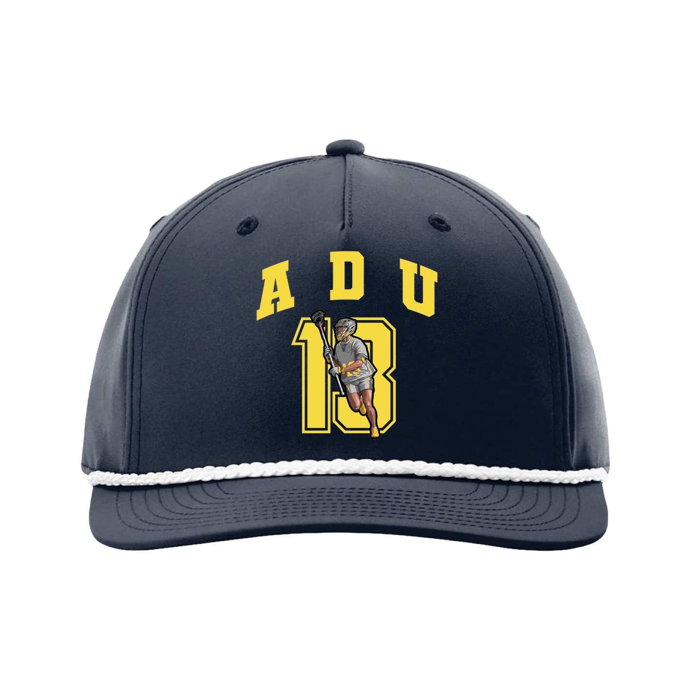 Five-Panel Classic Rope Cap — Number in Navy
