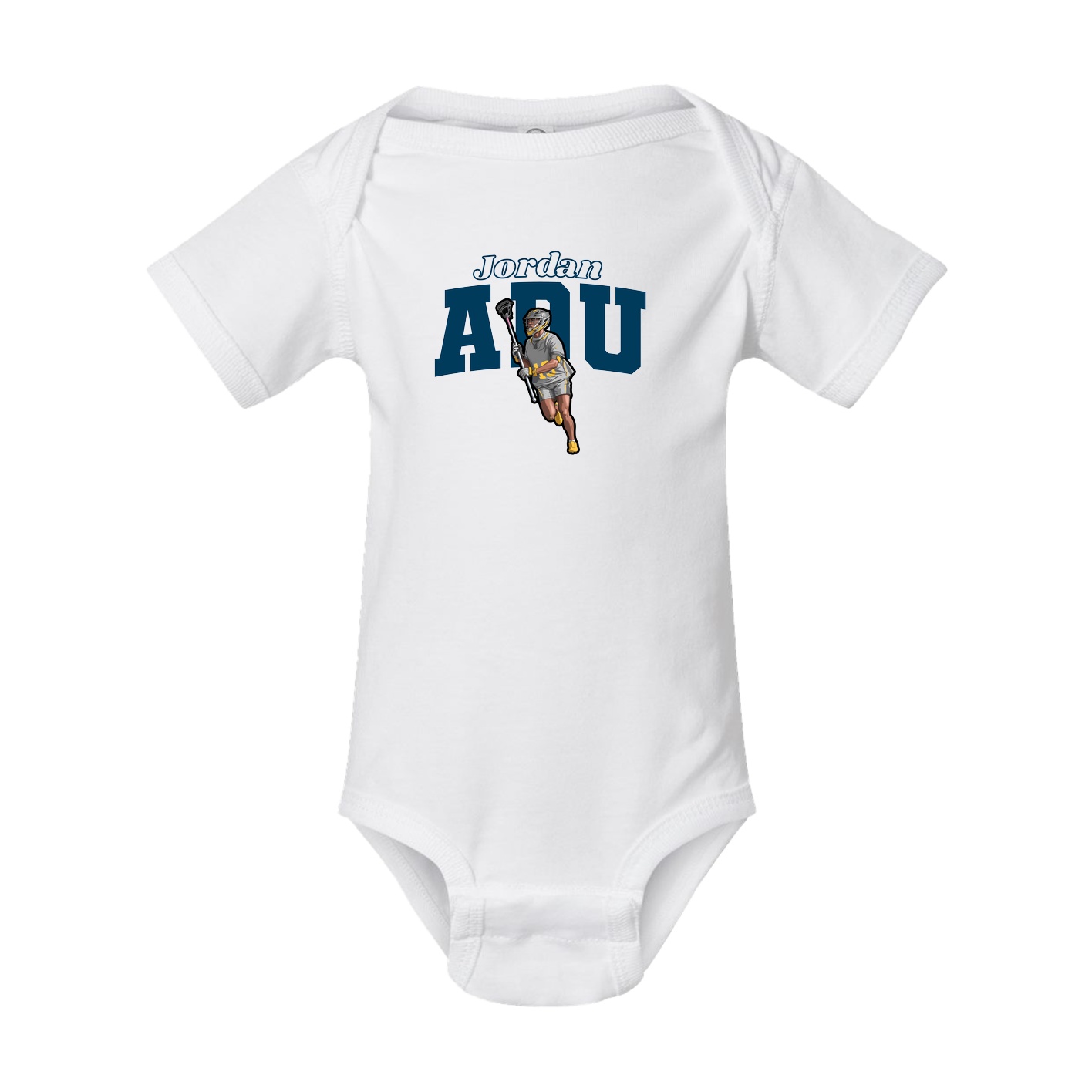 Baby Onesie — Name Arch in White