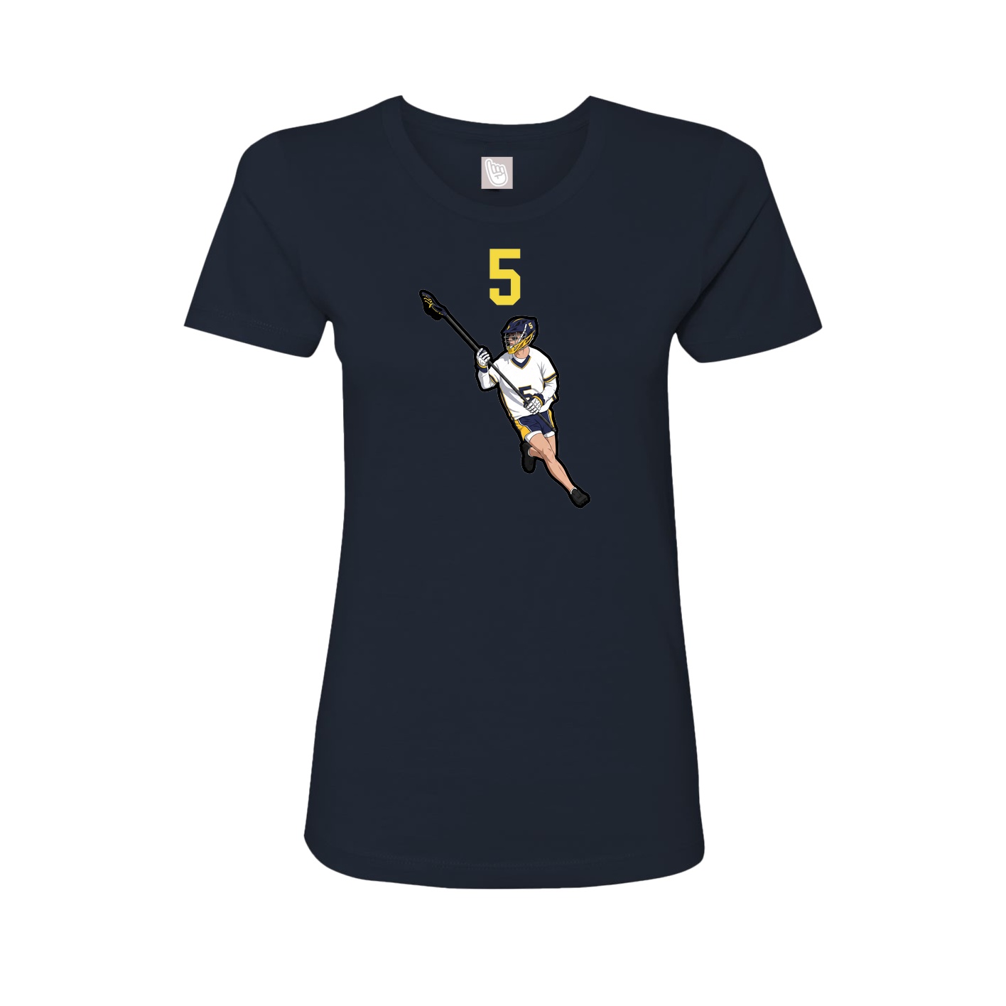 Fitted Women's Tee — Number Top in Navy