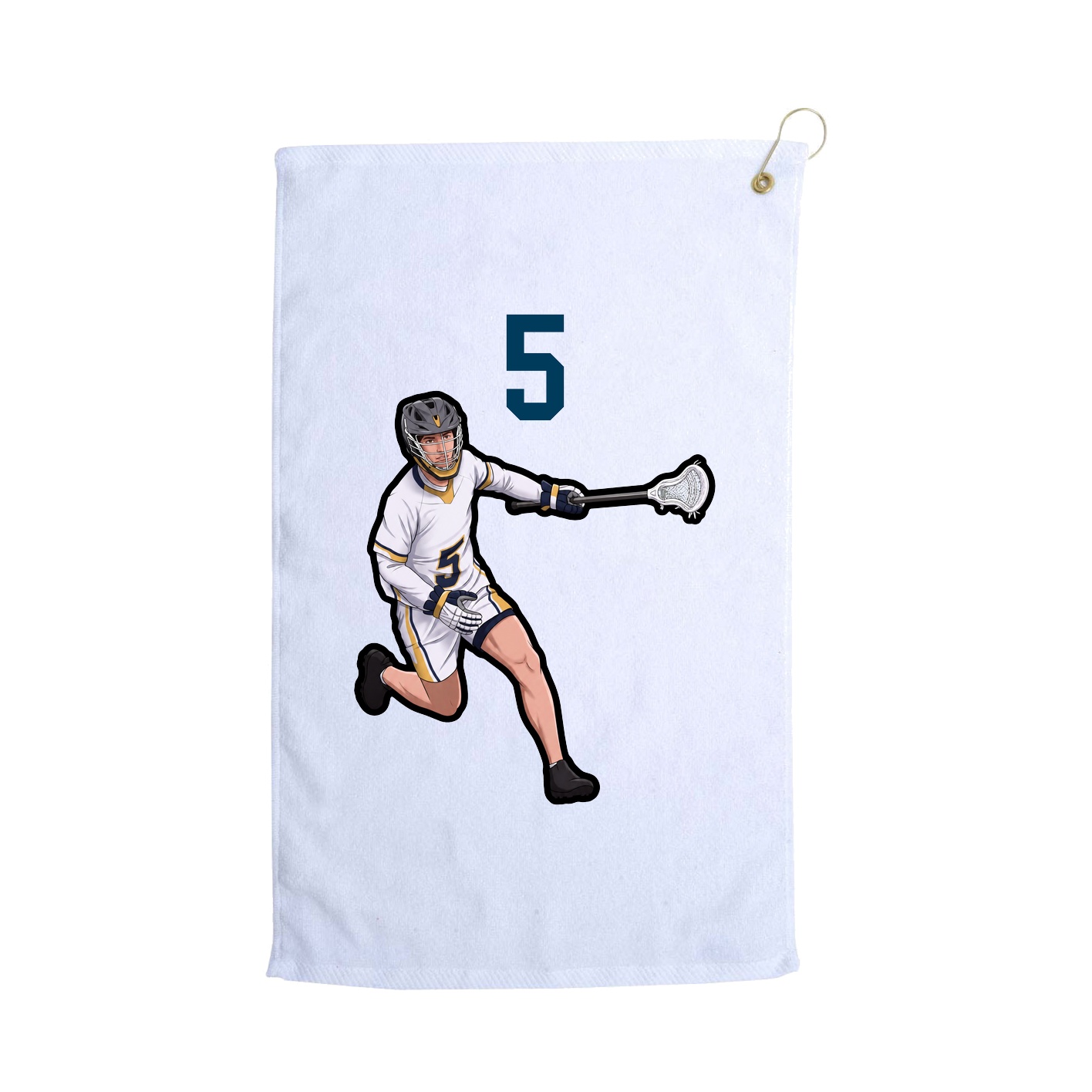 Golf Towel — Number Top in White
