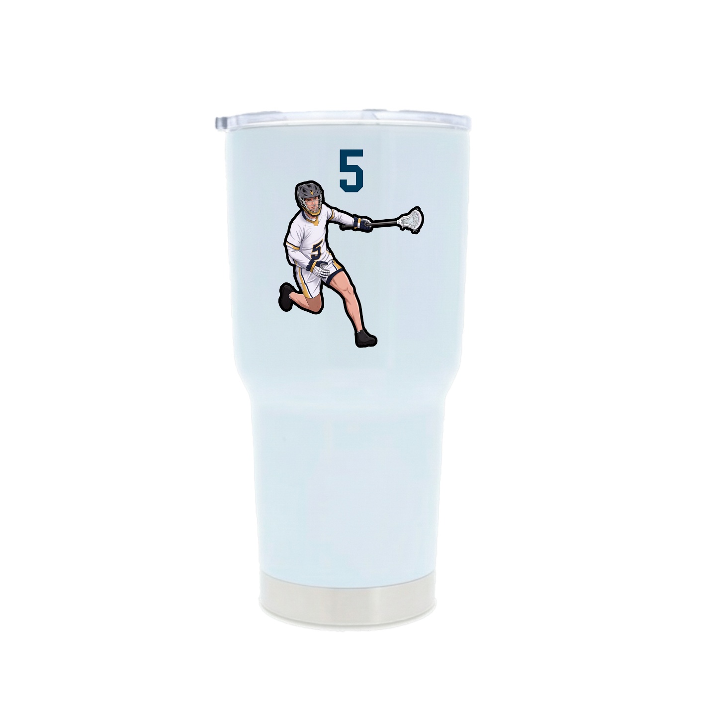 30oz Stainless Steel Tumbler — Number Top in White
