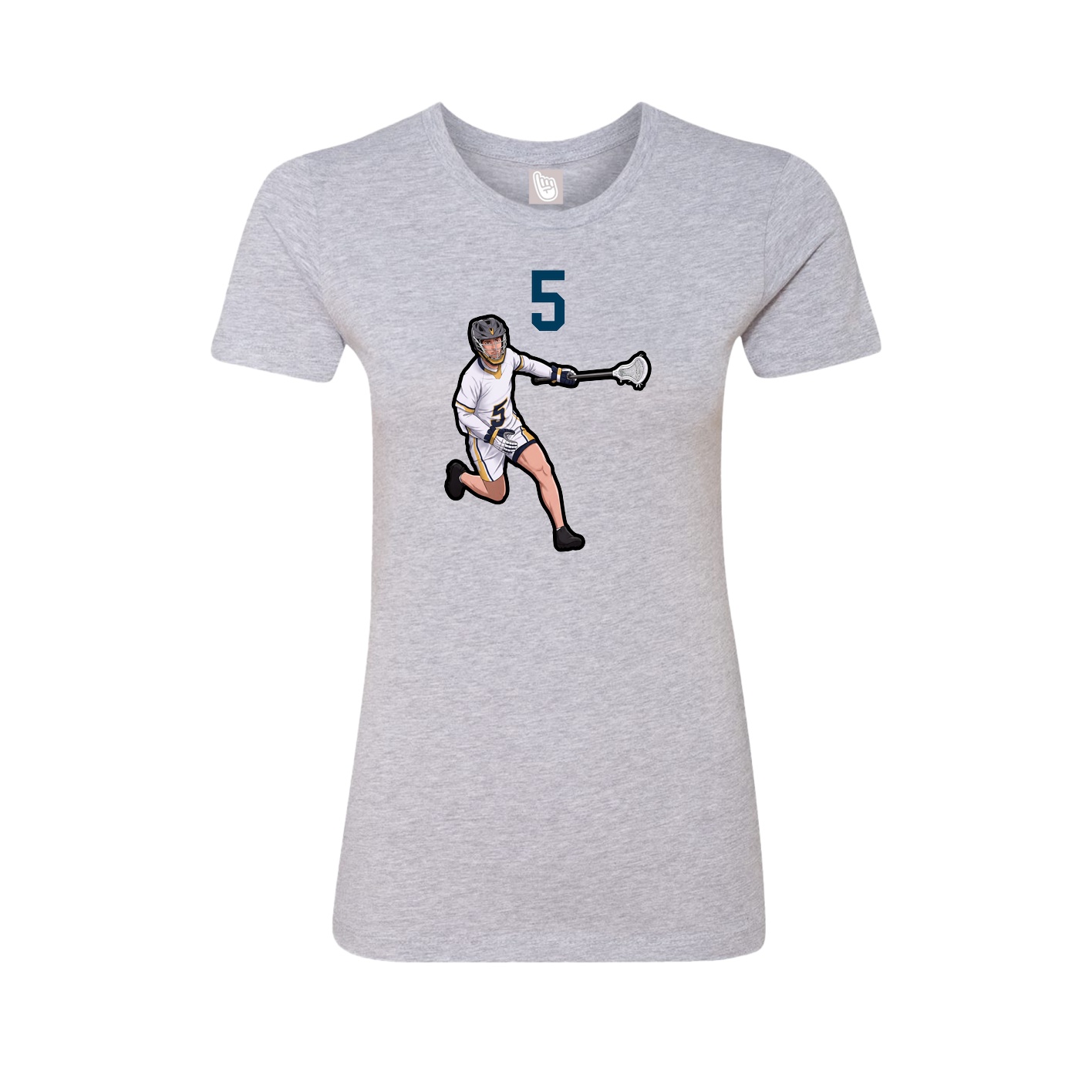 Fitted Women's Tee — Number Top in Grey