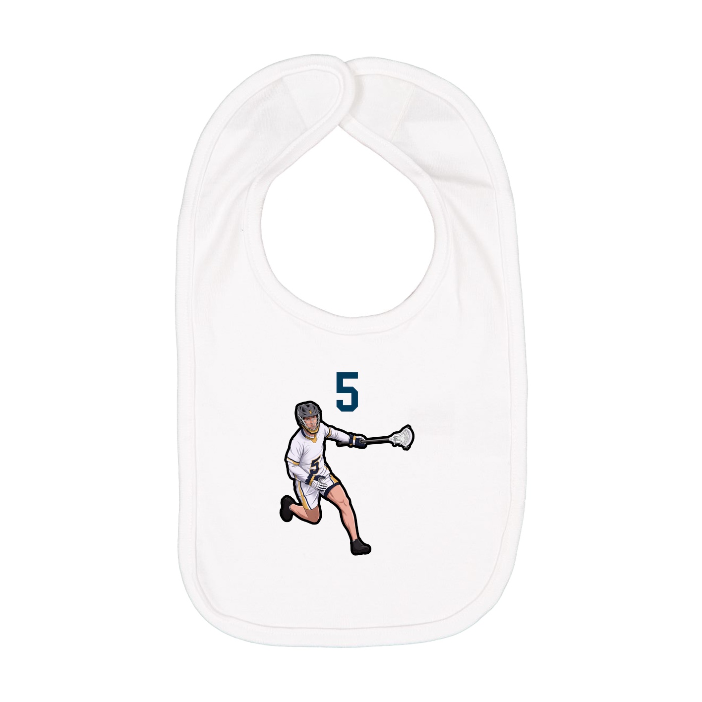 Infant Bib — Number Top in White