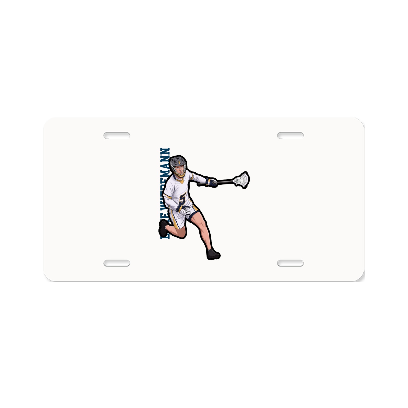 License Plate — Name Vertical in Classic