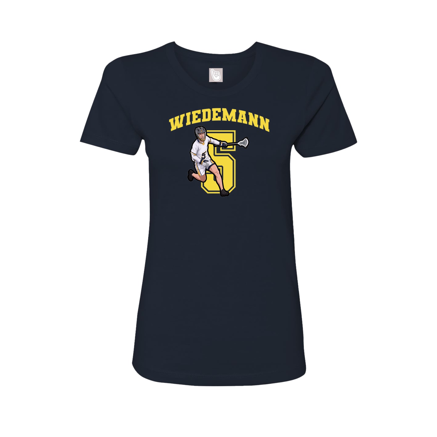 Fitted Women's Tee — Number in Navy