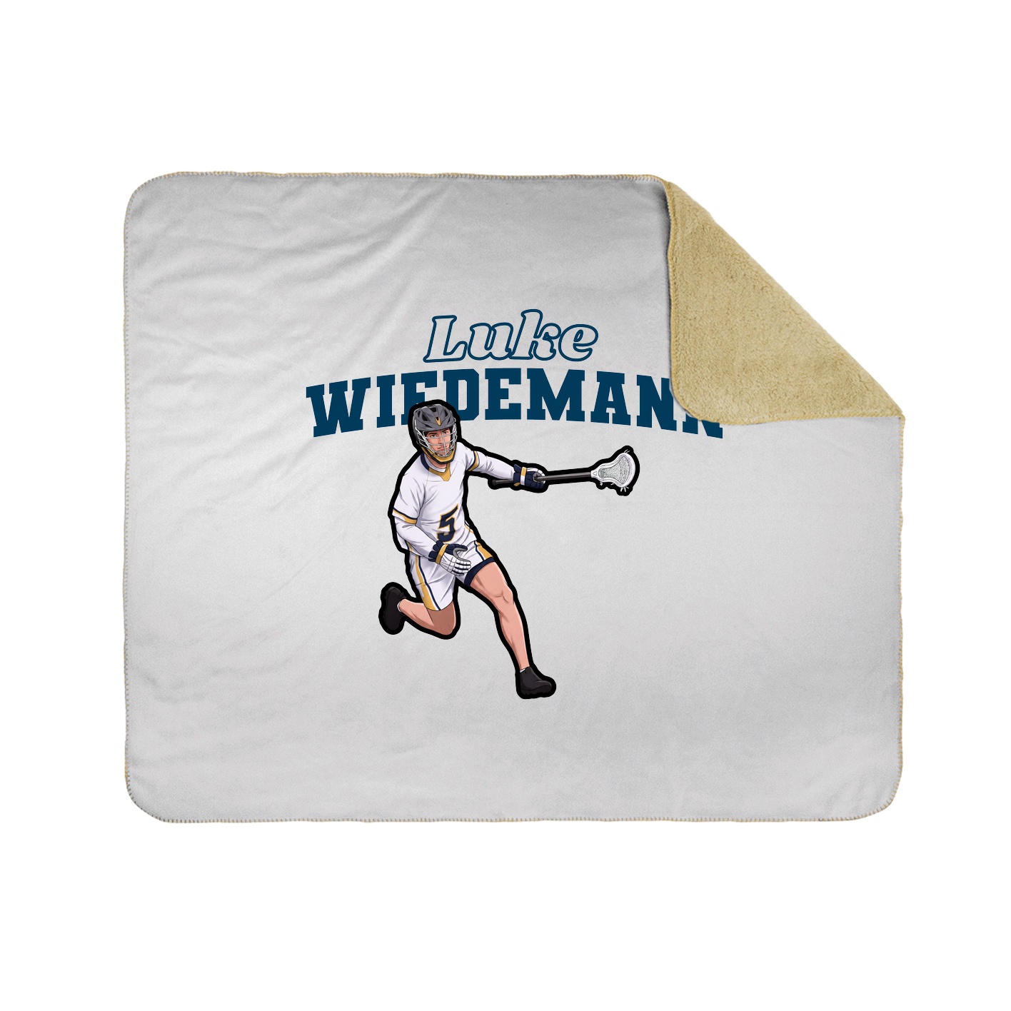 Throw Blanket — Name Arch in White