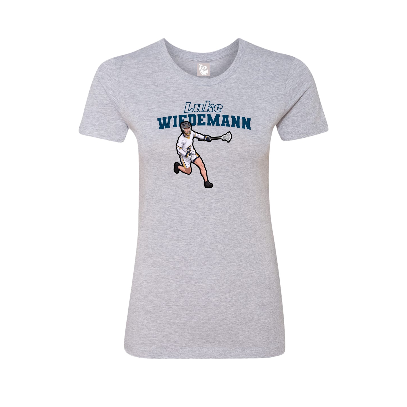 Fitted Women's Tee — Name Arch in Grey