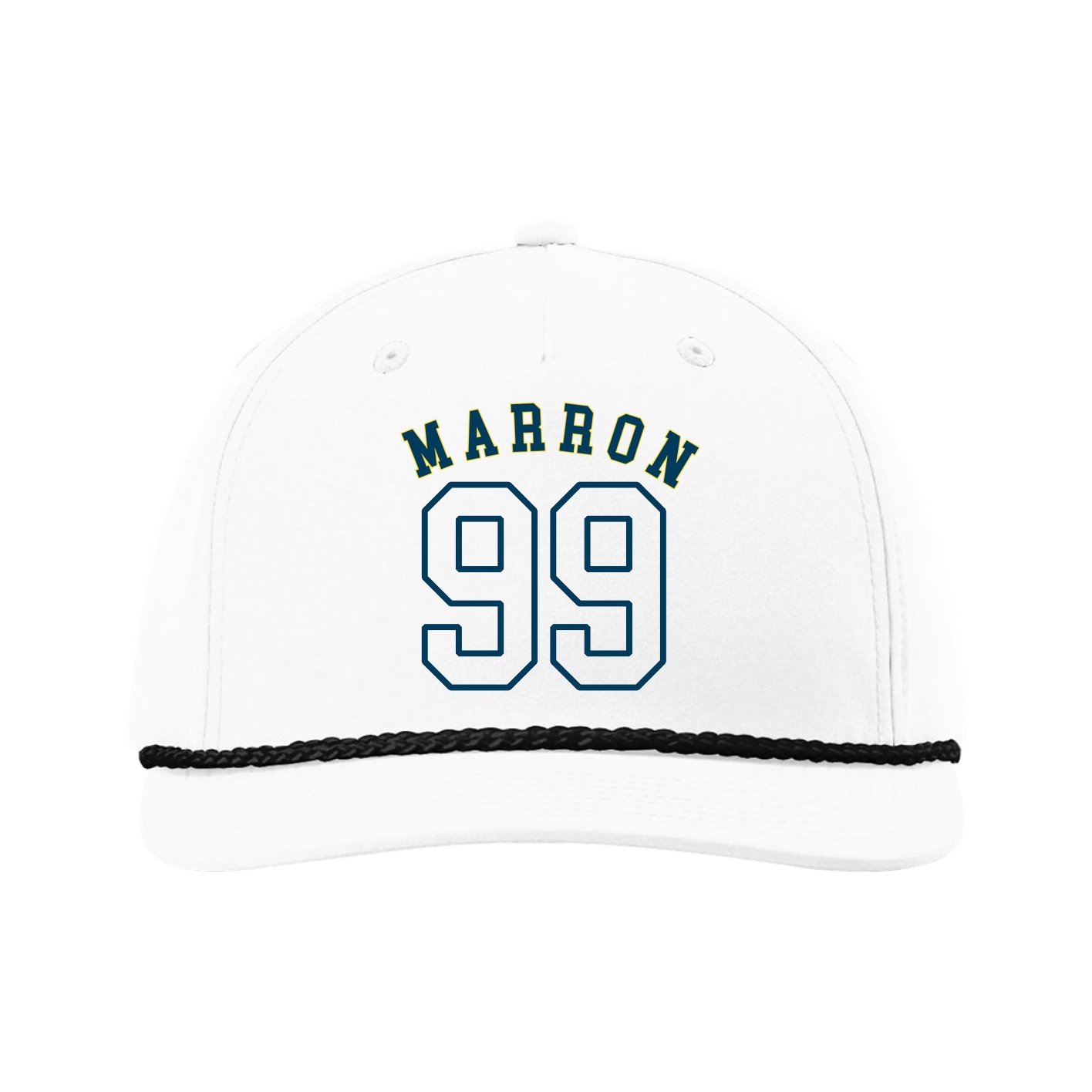 Five-Panel Classic Rope Cap — Shirsey Arch in White