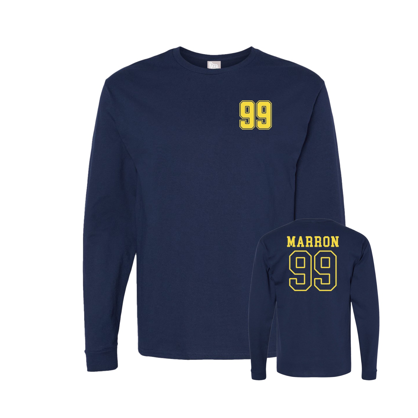 Long Sleeve Tee — Chest Back in Navy