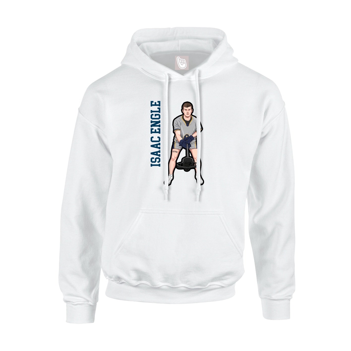Youth Hoodie — Name Vertical in White