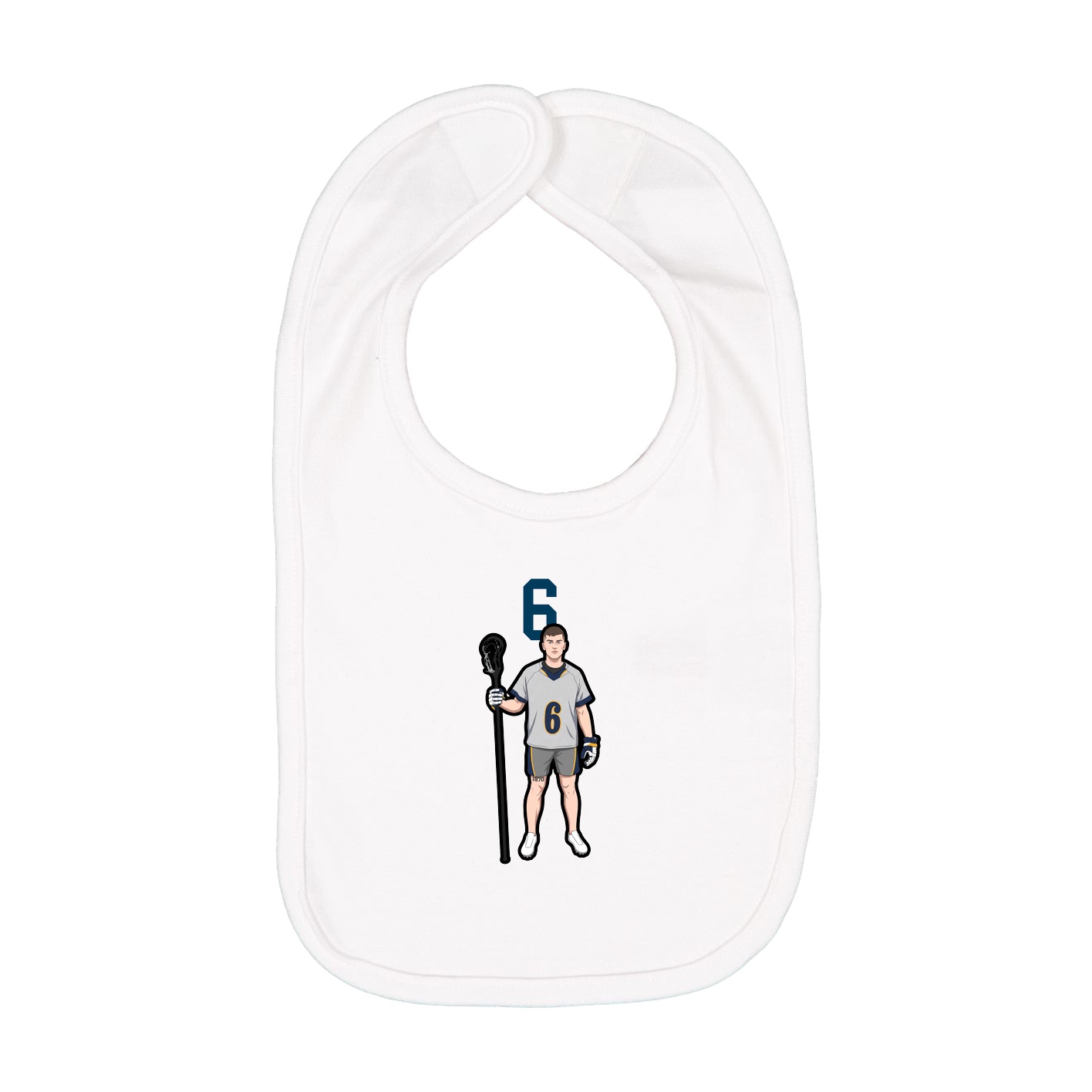 Infant Bib — Number Top in White