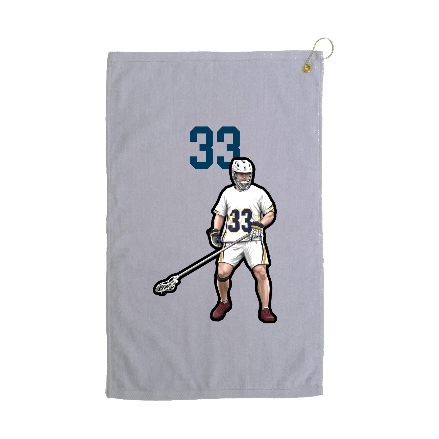 Golf Towel — Number Top in Grey