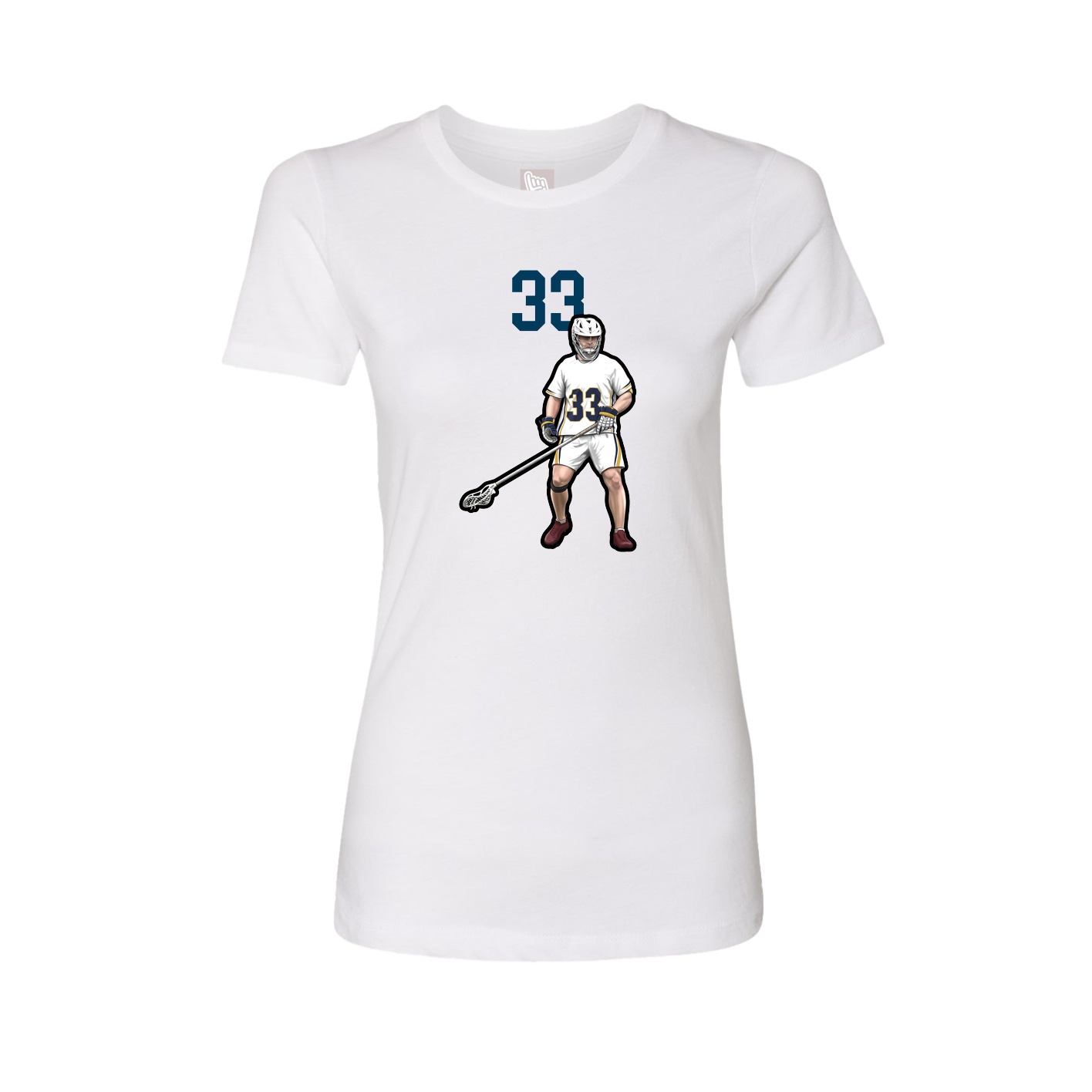 Fitted Women's Tee — Number Top in White