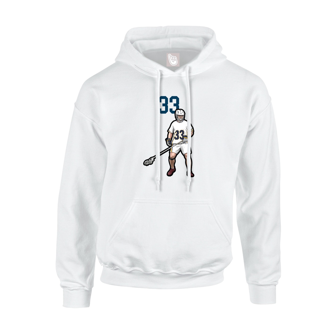 Youth Hoodie — Number Top in White